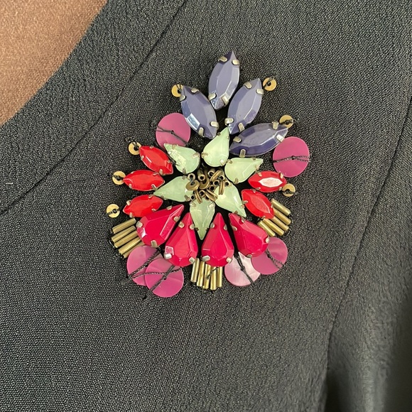 Lovers + Friends Emily Black Embellished Short Sleeve Short Dress M - Picture 3 of 8